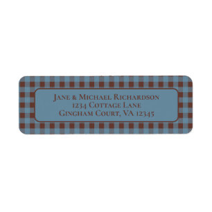 Gingham Cottage Cozy Blau und Braun Karomuster