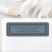 Gingham Cottage Cozy Blue and Brown Check Pattern (Insitu)