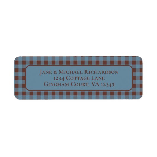 Gingham Cottage Cozy Blue and Brown Check Pattern (Vorne)
