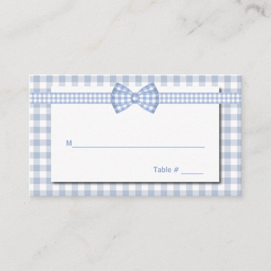 Gingham Country Chic Wedding Platzkarte (Vorderseite)