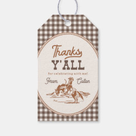 Gingham Cowboy Thank You Tag Geschenkanhänger