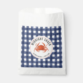 Gingham Crab Coastal Wedding Midnight Snack Geschenktütchen