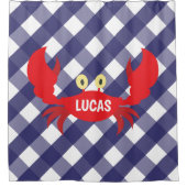 Gingham Crab Personalisiert Duschvorhang (Vorderseite)