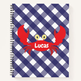 Gingham Crab Personalisiert Spiral Notebook Notizblock