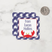 Gingham Crab Personalisierte Geschenkkarten Mitteilungskarte (Vorderseite/Rückseite Beispiel)