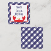 Gingham Crab Personalisierte Geschenkkarten Mitteilungskarte (Vorne/Hinten)
