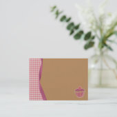 Gingham Cupcake Business Cards Visitenkarte (Stehend Vorderseite)