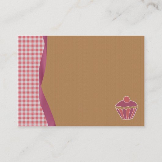 Gingham Cupcake Business Cards Visitenkarte (Vorderseite)