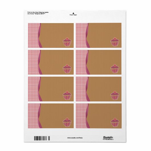 Gingham Cupcake Labels (Vorne)