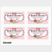 Gingham Cupcakes Stickers (Blatt)