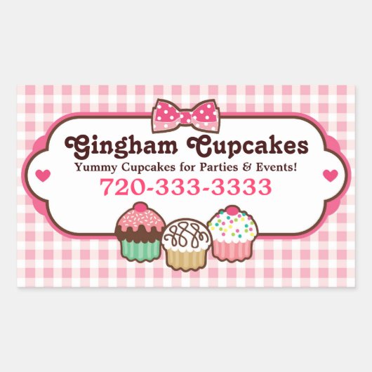 Gingham Cupcakes Stickers (Vorderseite)