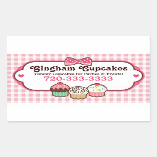 Gingham Cupcakes Stickers