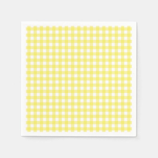 Gingham Design, gelb und weiß Serviette (Vorderseite)