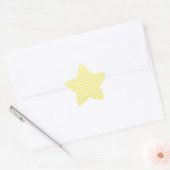 Gingham Design, gelb und weiß Stern-Aufkleber (Umschlag)