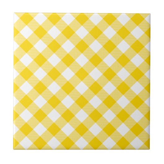 Gingham Diagonal Karos Muster Fliese (Vorderseite)