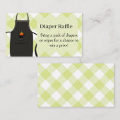 gingham Diapers / wipes raffle Bbq  baby Shower  Begleitkarte (Vorne/Hinten)