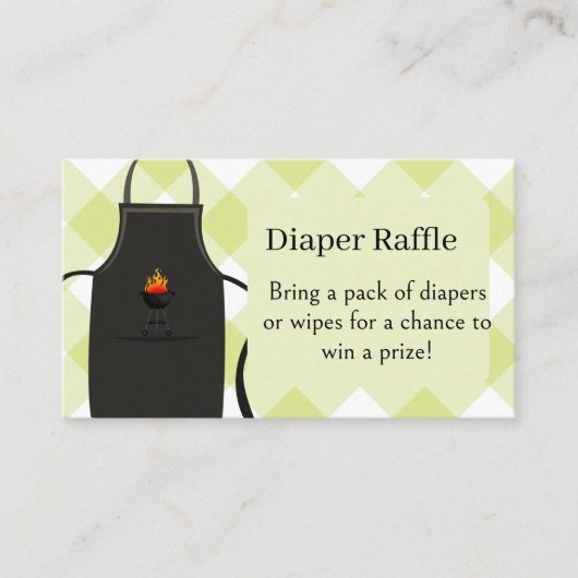 gingham Diapers / wipes raffle Bbq  baby Shower  Begleitkarte (Vorderseite)