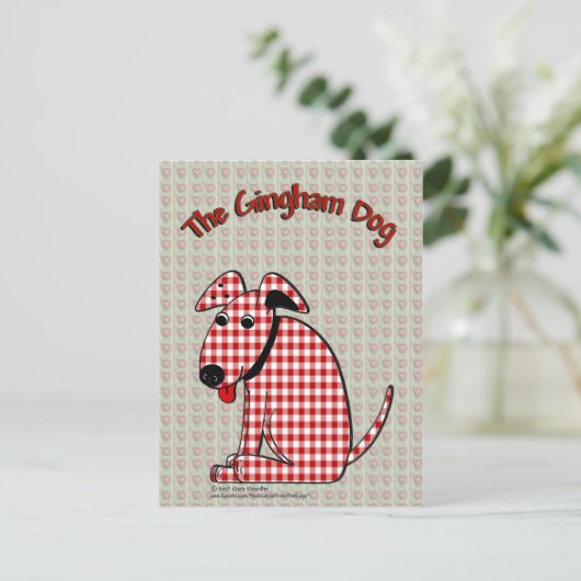 Gingham Dog Postcard Postkarte (Stehend Vorderseite)