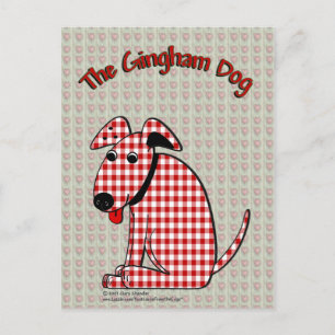Gingham Dog Postcard Postkarte