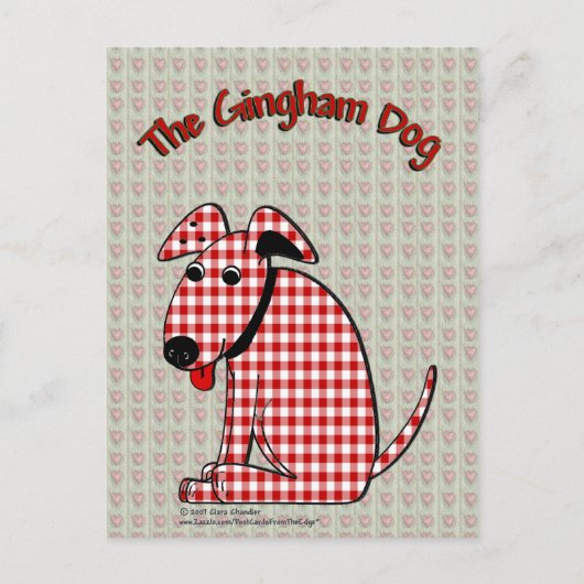 Gingham Dog Postcard Postkarte (Vorderseite)