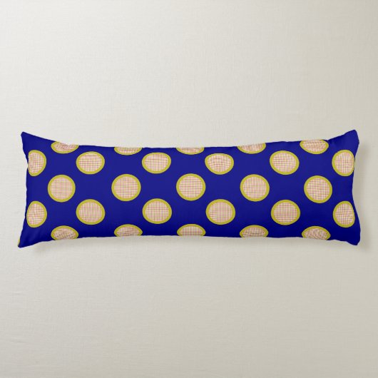 Gingham Dots, Blue Body Pillow Seitenschläferkissen (Vorderseite)