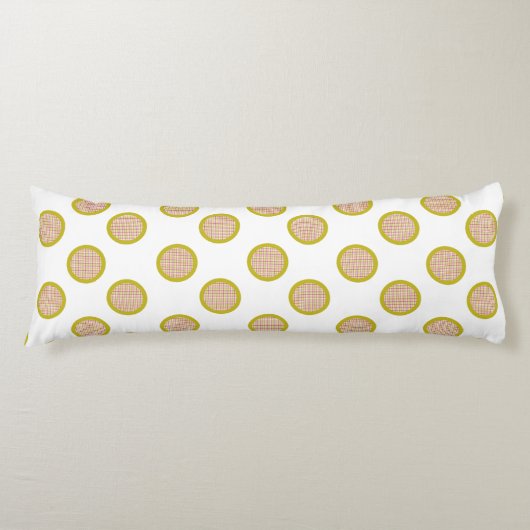 Gingham Dots, weißes Kissen (Vorderseite)