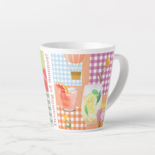 Gingham Dreaming of Summer Latte Milchtasse (Rechte Ecke)