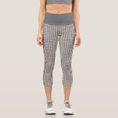 Gingham Dunkelgrau Capri Leggings (Vorderseite)