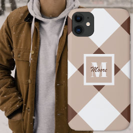 Gingham - dunkle und hellbraune Telefonzelle Case-Mate iPhone Hülle