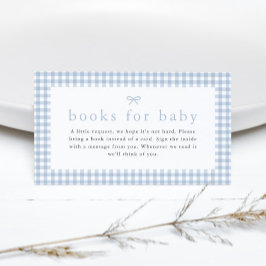 Gingham Dusty Blue Boys Books for Baby Shooter Begleitkarte