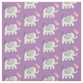 Gingham Elefanten und rosa Herzen Stoff (Muster)
