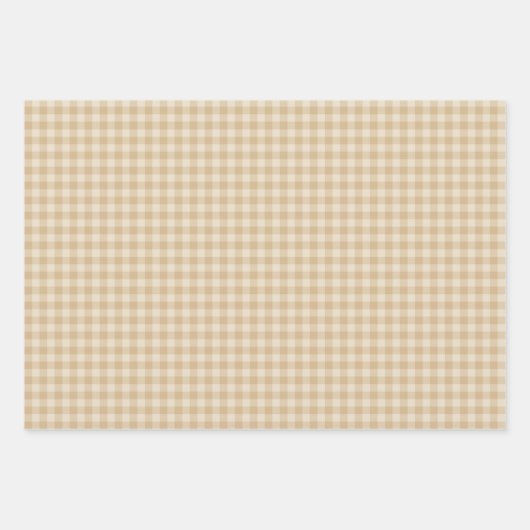 Gingham Elegant Cream - Papierfolien Geschenkpapier Set (Vorderseite 2)