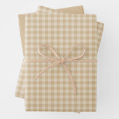 Gingham Elegant Cream - Papierfolien Geschenkpapier Set (Beispiel)
