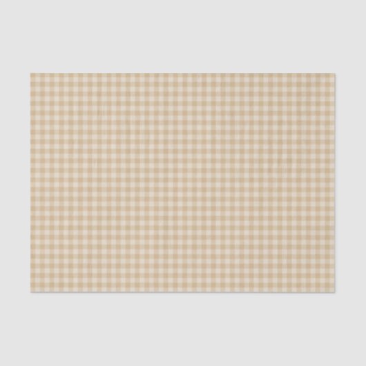 Gingham Elegant Cream Pattern Tissue Paper Seidenpapier (Vorderseite)