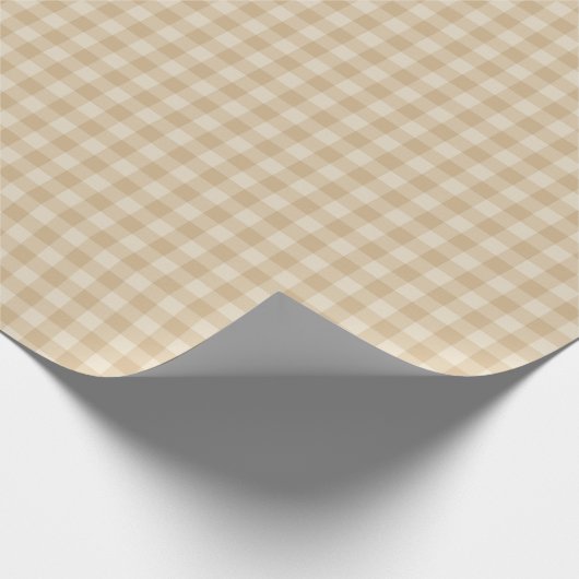 Gingham Elegant Cream Wrapping Paper Roll Geschenkpapier (Ecke)