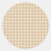 Gingham Elegant Creme Muster Aufkleber (Vorderseite)