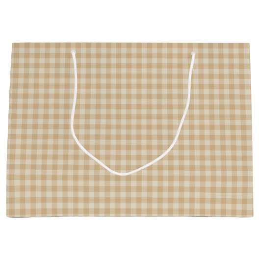 Gingham Elegante Cream Pattern - Große Geschenktas Geschenktüte (Vorderseite)