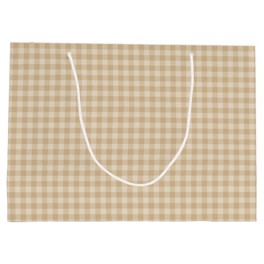 Gingham Elegante Cream Pattern - Große Geschenktas Geschenktüte (Rückseite)