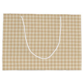 Gingham Elegante Cream Pattern - Große Geschenktas Große Geschenktüte (Rückseite)