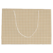 Gingham Elegante Cream Pattern Große Geschenktasch Geschenktüte (Rückseite)