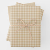 Gingham - elegante Cream Wrapping Paper Sheets Geschenkpapier Set (Beispiel)