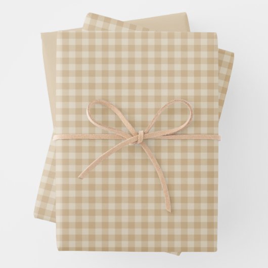 Gingham - elegante Cream Wrapping Paper Sheets Geschenkpapier Set (Beispiel)