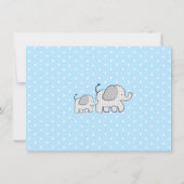 Gingham Elephant Baby Blue und Gray Vielen Dank Dankeskarte (Rückseite)