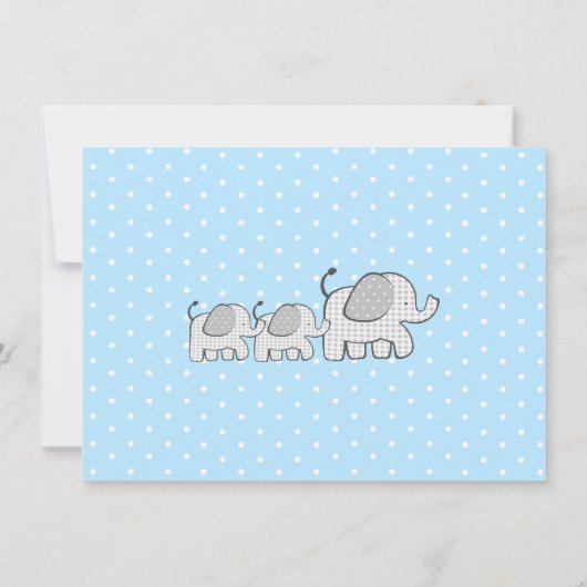 Gingham Elephant Baby Boy Twins Danke (Rückseite)