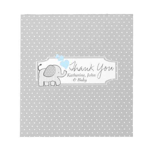 Gingham Elephant Candy Bar Wrap Notizblock (Vorderseite)