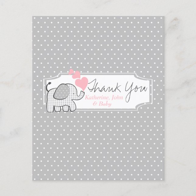 Gingham Elephant Candy Bar Wrapper Favor (Vorderseite)
