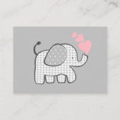 Gingham Elephant Gift Registry Card Begleitkarte (Rückseite)