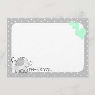 Gingham Elephant Mint Green Baby Danke