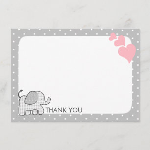 Gingham Elephant Pink Baby Danke