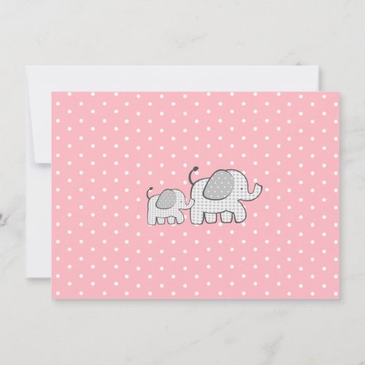 Gingham Elephant Pink Baby Danke (Rückseite)